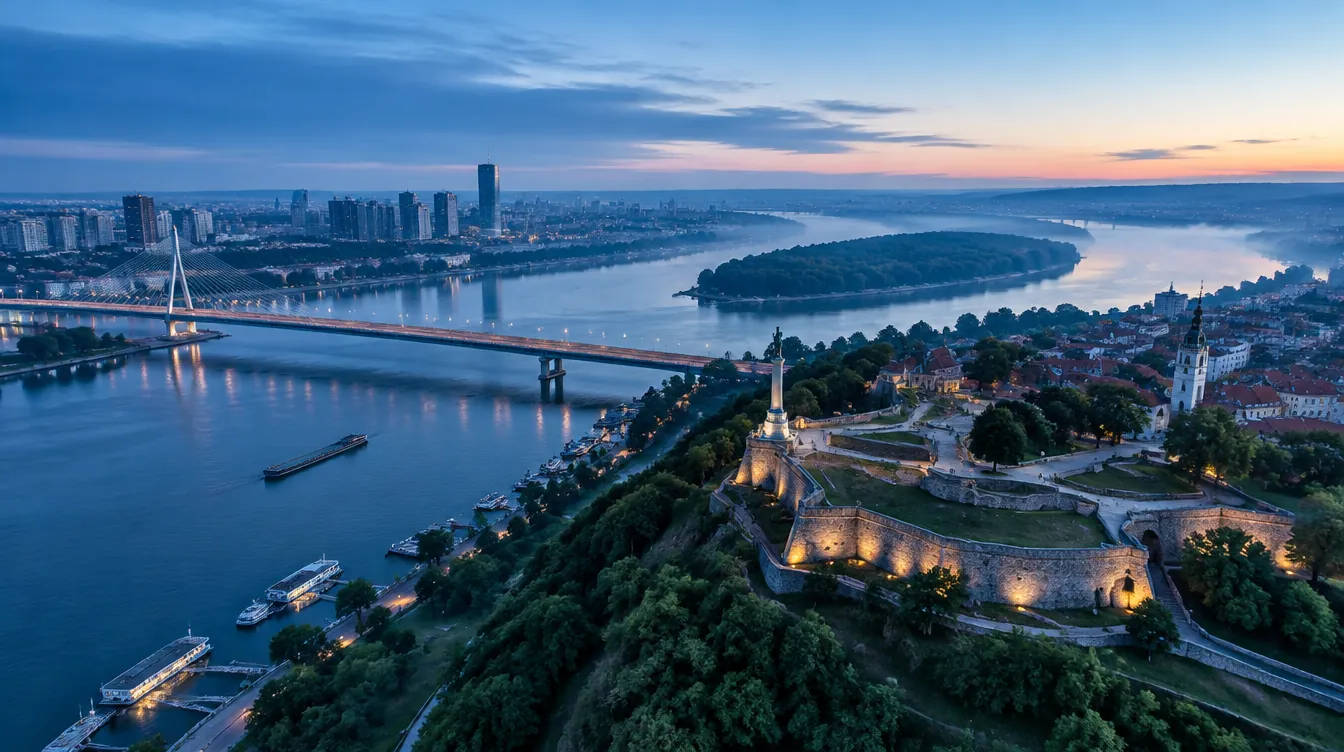 Belgrade from the air, illustration